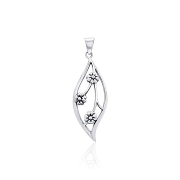 Elegant Flower Sterling Silver Pendant TPD3553 - Jewelry
